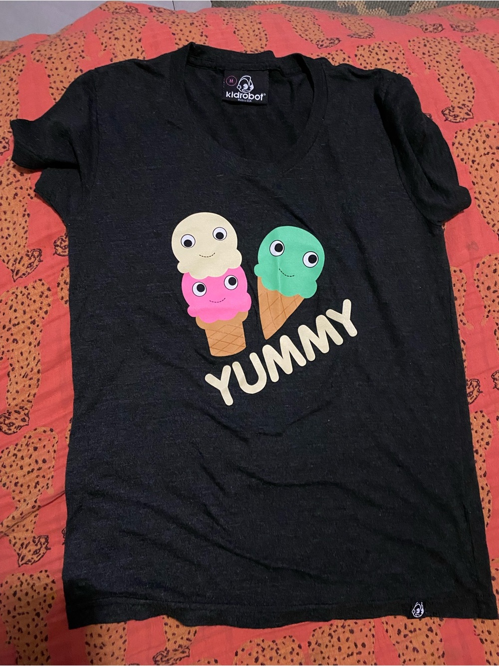 Kidrobot Women's Black 'Yummy' Ice Cream Graphic Tee